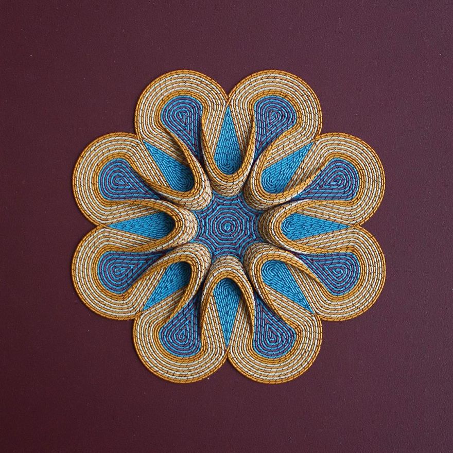 I Create 3D Paper Tapestries Made With Curled Paper Strips I Create 3D Paper Tapestries Made With Curled Paper Strips