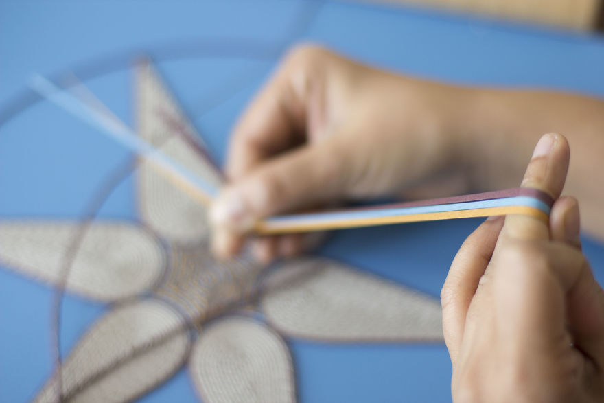 I Create 3D Paper Tapestries Made With Curled Paper Strips I Create 3D Paper Tapestries Made With Curled Paper Strips