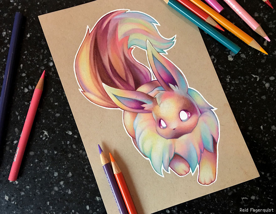I Create Prismatic Pokemon Art With Colored Pencils I Create Prismatic Pokemon Art With Colored Pencils