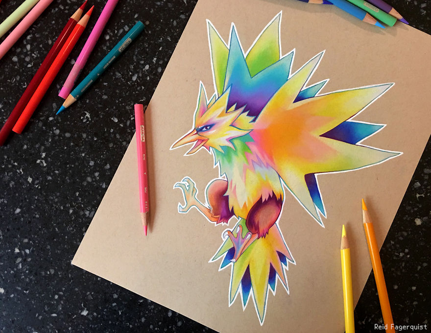 I Create Prismatic Pokemon Art With Colored Pencils I Create Prismatic Pokemon Art With Colored Pencils