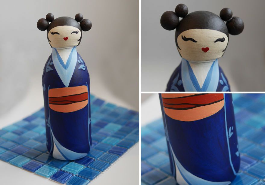I Collected Glass Bottles And Ended Up Creating Japanese Dolls