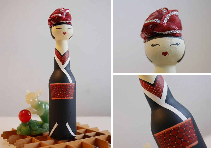 I Collected Glass Bottles And Ended Up Creating Japanese Dolls