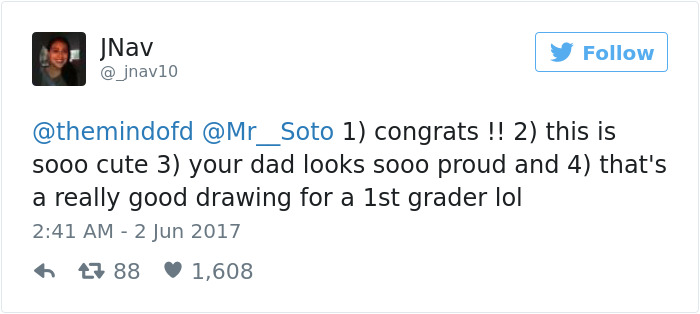 Son Makes Dad A Necktie In The First Grade, 11 Years Later Dad Wears It To His High School Graduation