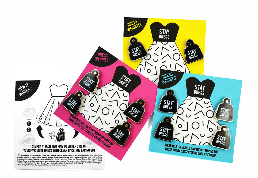 Stay Dress Pins Help To Keep Dresses Down In The Wind, Because We’re Cheeky Enough! Stay Dress Pins Help To Keep Dresses Down In The Wind, Because We’re Cheeky Enough!