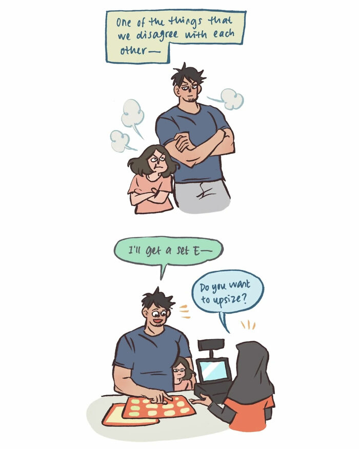 Malaysian Artist Draws Her Life With Her Tall, Geeky Husband, And It’s Too Relatable (32 Pics)