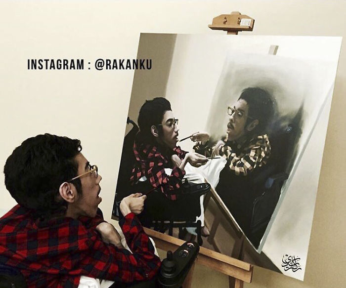 Artist Proves That Disability Is Not A Limit By Creating These Realistic Paintings