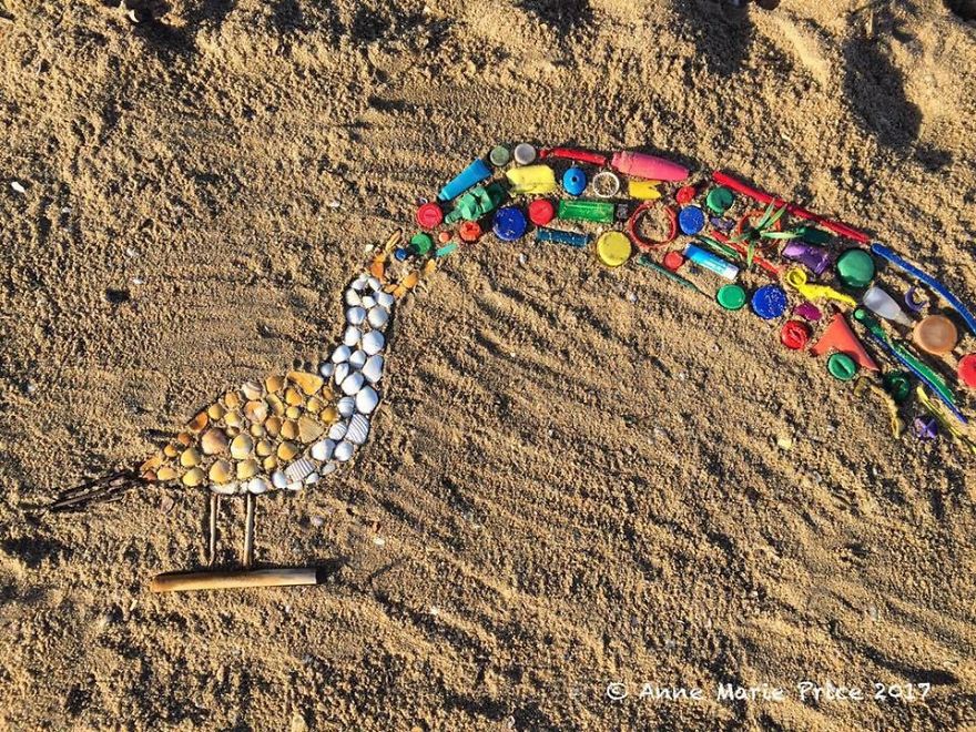 I Create Beach Mosaic Art With A Message