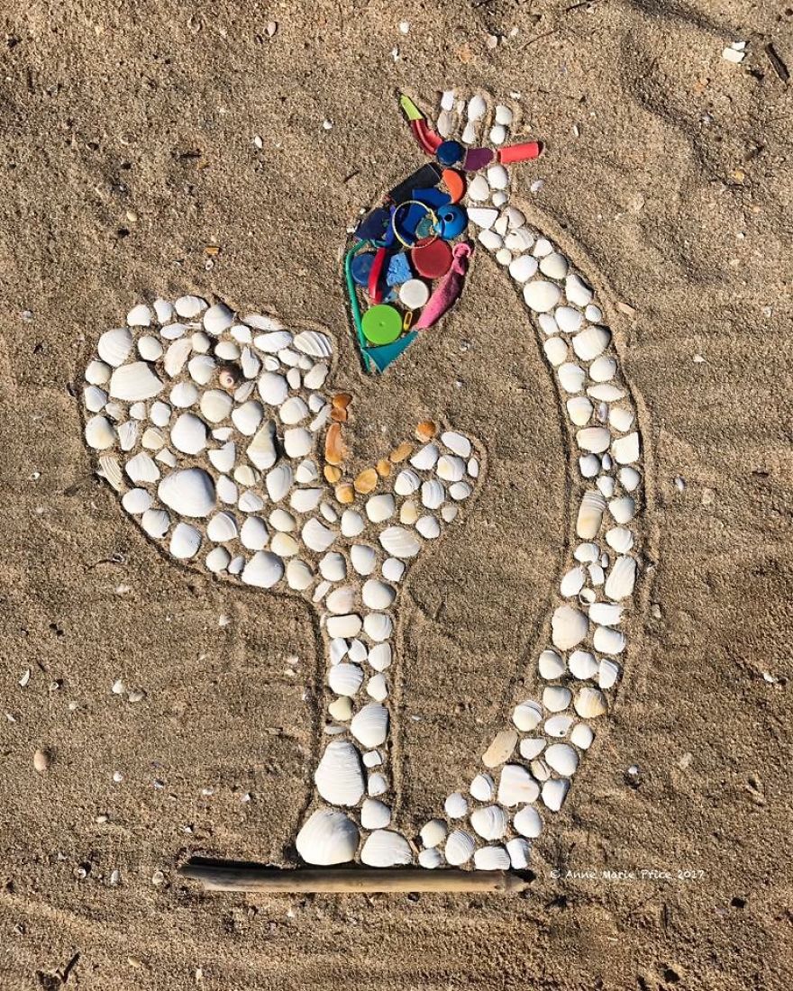 I Create Beach Mosaic Art With A Message