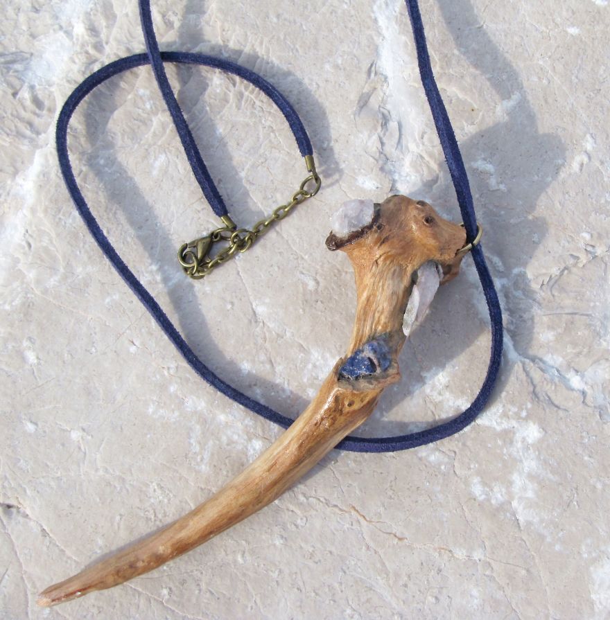 I Make Unique Statement Jewelry Using Driftwood, Stones And Crystals I Make Unique Statement Jewelry Using Driftwood, Stones And Crystals