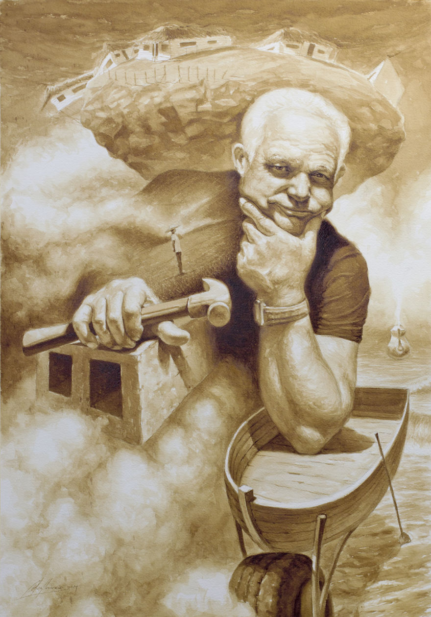 Paintings Using Coffee By Reynier Llanes Paintings Using Coffee By Reynier Llanes