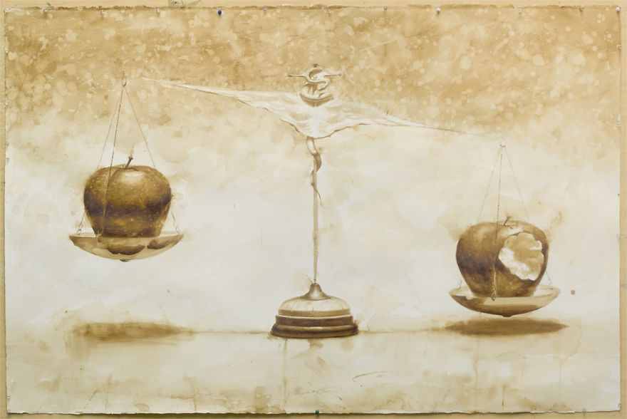 Paintings Using Coffee By Reynier Llanes Paintings Using Coffee By Reynier Llanes