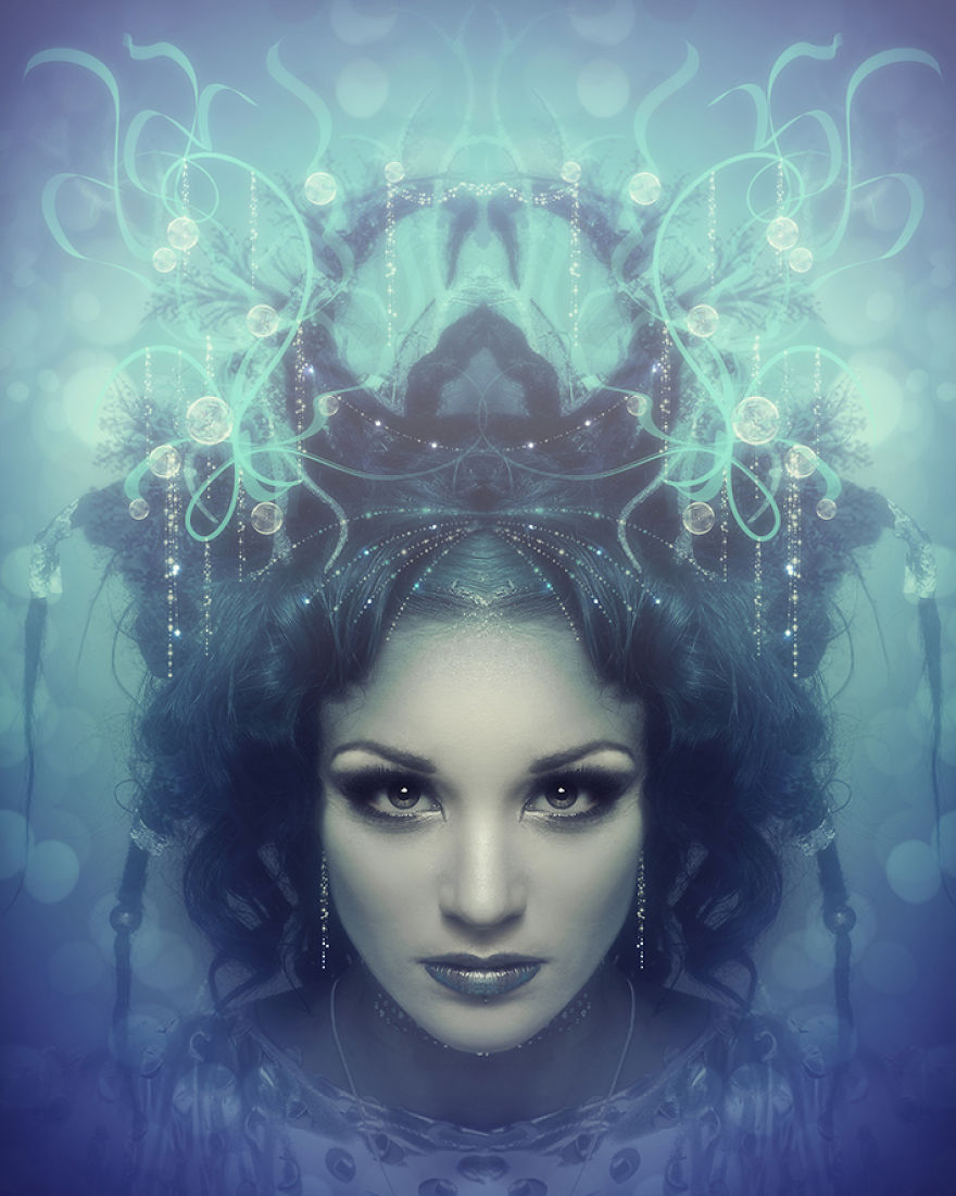 Photographer And Digital Artist Uses Photoshop To Create Fantasy Portraits Of Women She Meets, Capturing Their Personalities