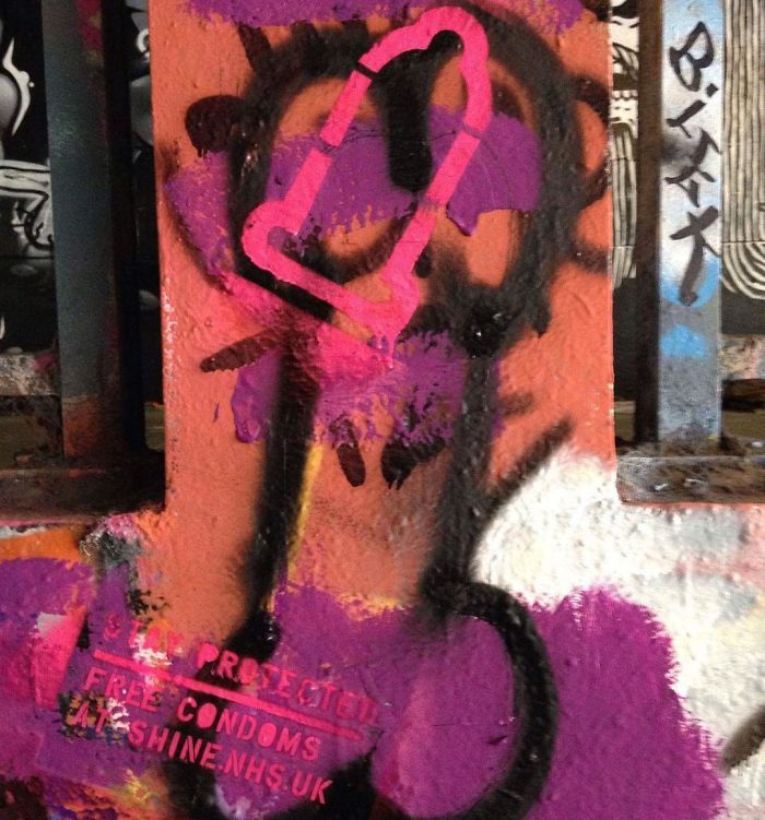 Anonymous Hero Is &#8216;Protecting&#8217; Graffiti Penises By Painting Condoms Over Them