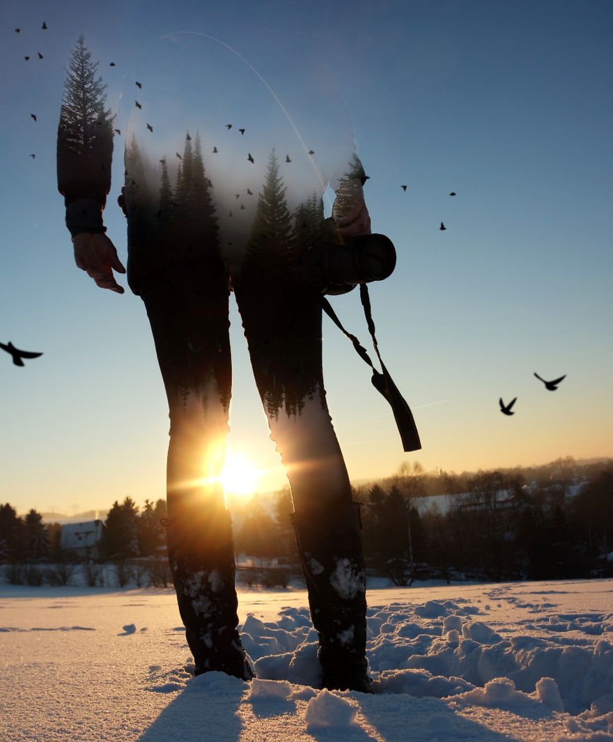 I Mix Different Pictures To Create These Double Exposure Images