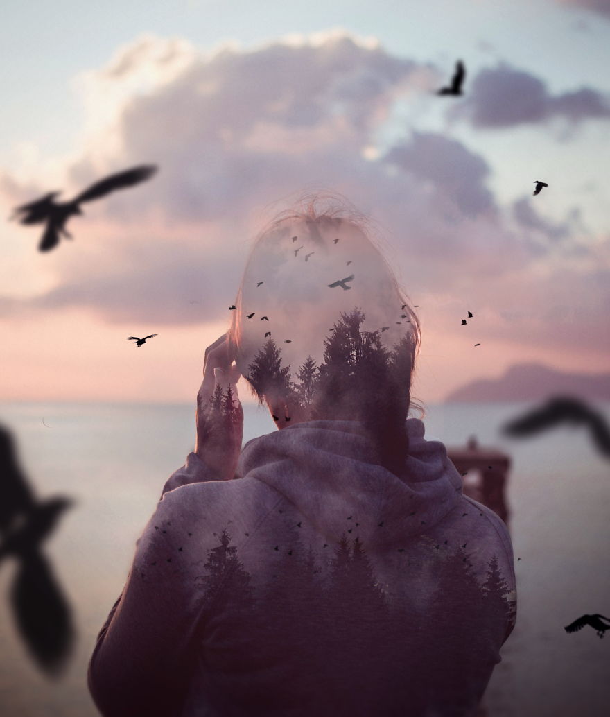 I Mix Different Pictures To Create These Double Exposure Images