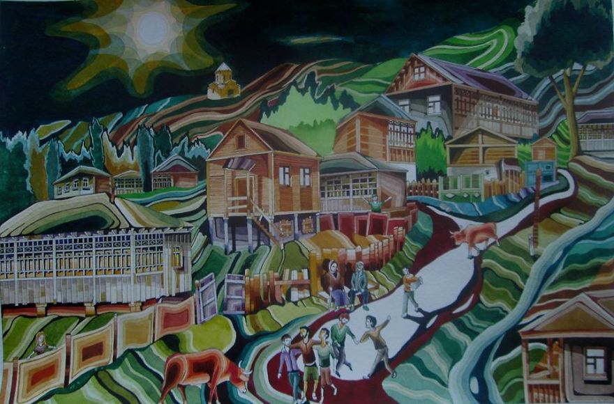 Georgian Artist Creates Intricate Paintings Inspired By His Birthplace Georgian Artist Creates Intricate Paintings Inspired By His Birthplace