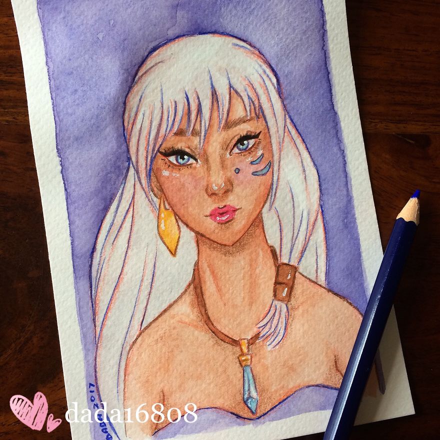 I Illustrated Disney Princesses Using Watercolors