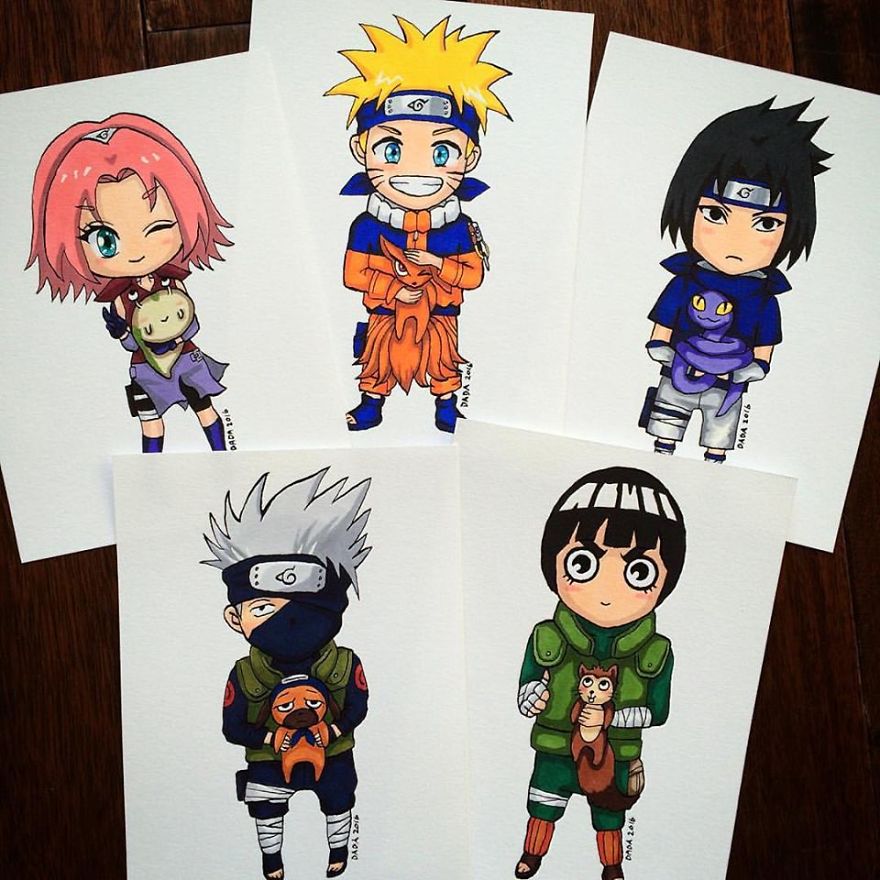I Drew Main Characters Of The Anime Series Naruto