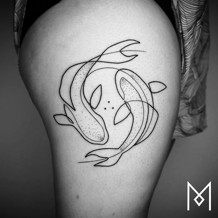 100 Incredible Tattoos Created Using A Single Continuous Line By Mo Ganji