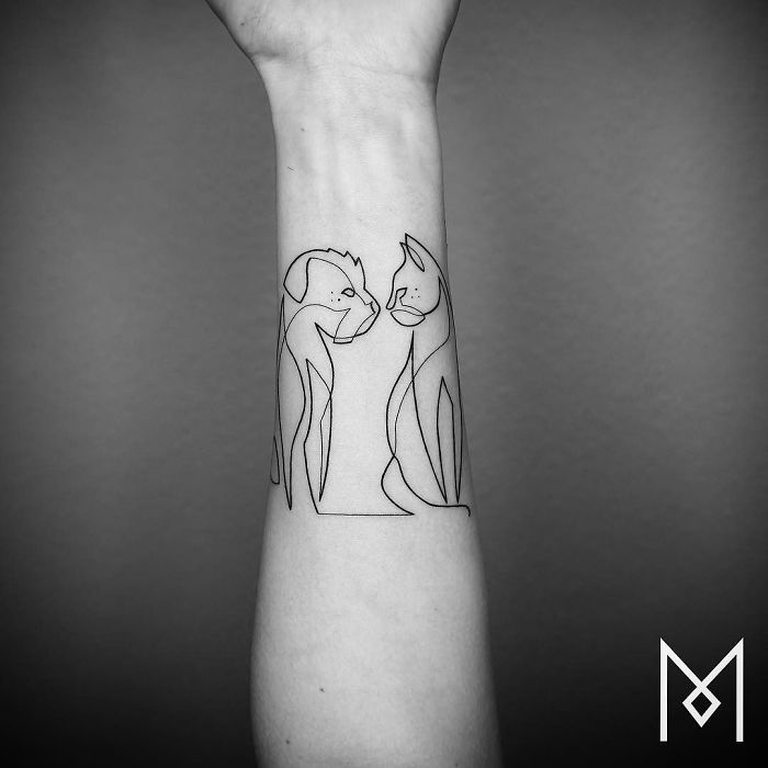 100 Incredible Tattoos Created Using A Single Continuous Line By Mo Ganji