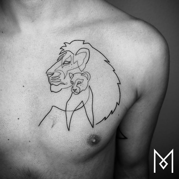 100 Incredible Tattoos Created Using A Single Continuous Line By Mo Ganji