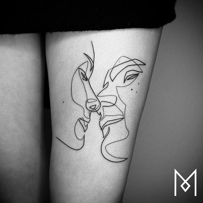 100 Incredible Tattoos Created Using A Single Continuous Line By Mo Ganji