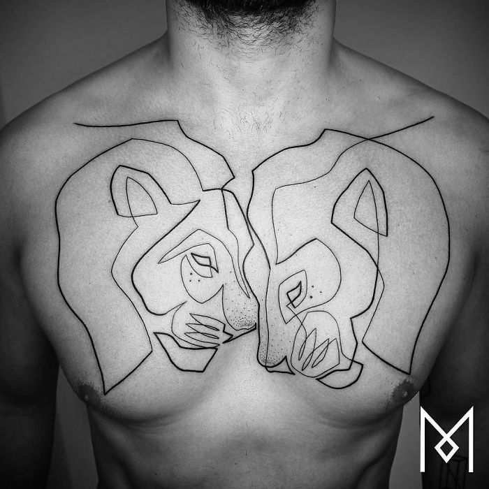 100 Incredible Tattoos Created Using A Single Continuous Line By Mo Ganji