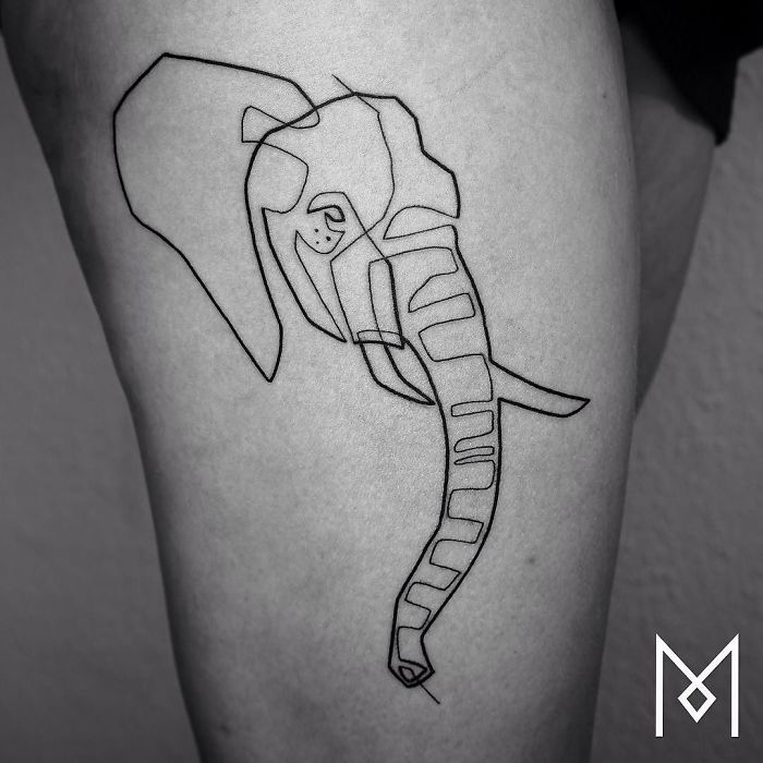100 Incredible Tattoos Created Using A Single Continuous Line By Mo Ganji