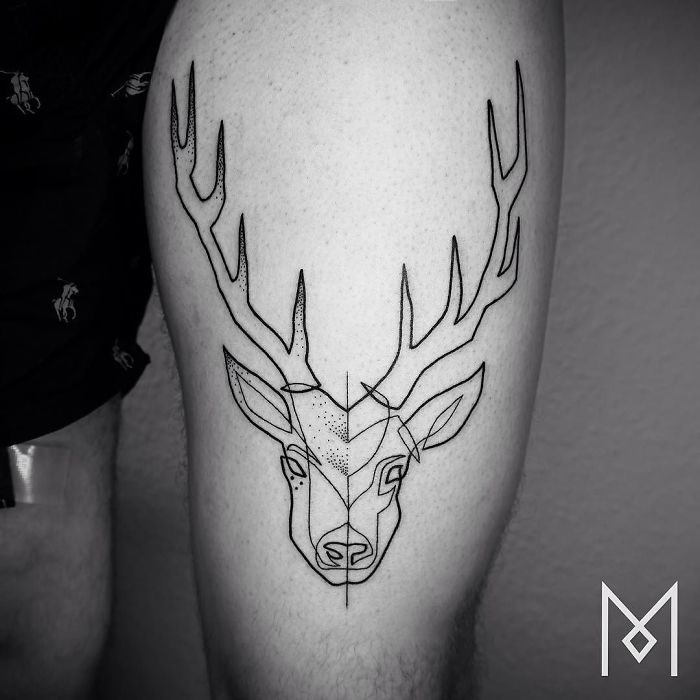 100 Incredible Tattoos Created Using A Single Continuous Line By Mo Ganji