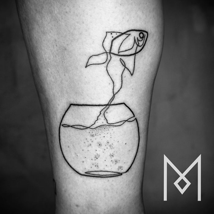 100 Incredible Tattoos Created Using A Single Continuous Line By Mo Ganji