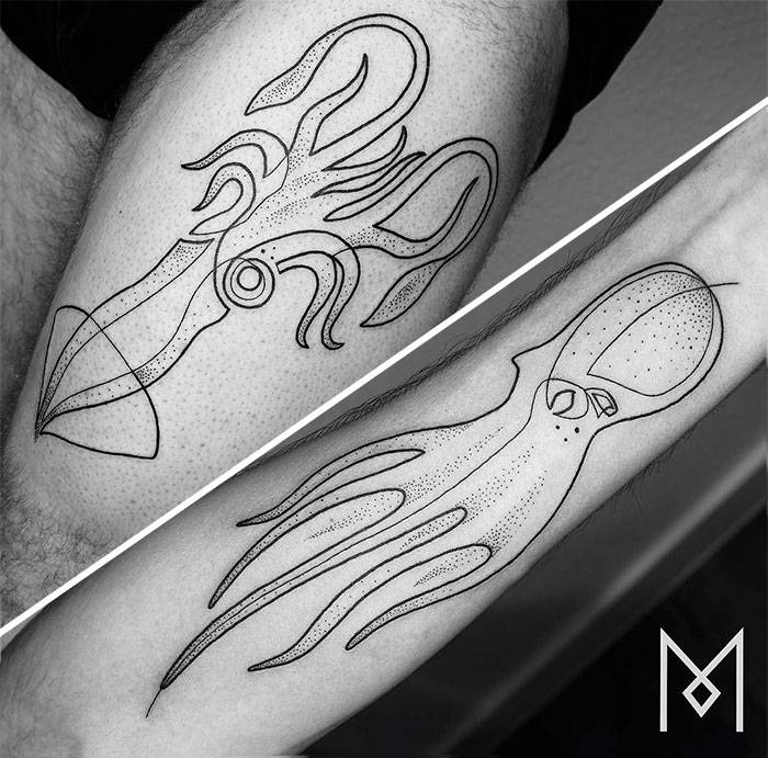 100 Incredible Tattoos Created Using A Single Continuous Line By Mo Ganji