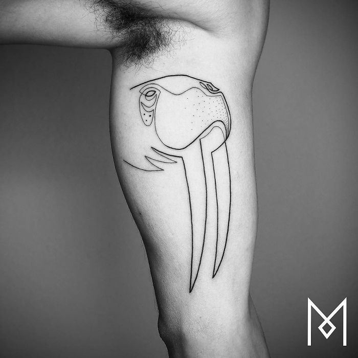 100 Incredible Tattoos Created Using A Single Continuous Line By Mo Ganji