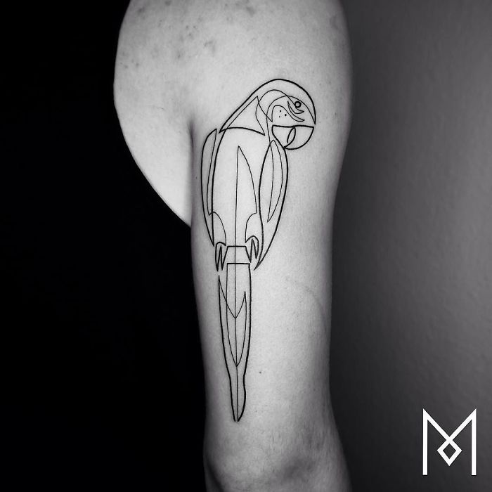 100 Incredible Tattoos Created Using A Single Continuous Line By Mo Ganji
