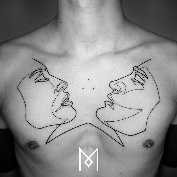 100 Incredible Tattoos Created Using A Single Continuous Line By Mo Ganji
