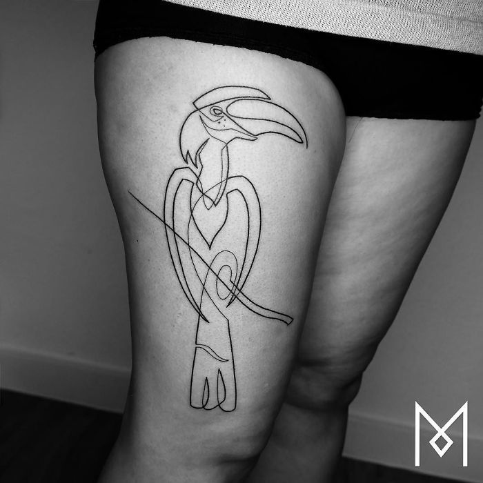 100 Incredible Tattoos Created Using A Single Continuous Line By Mo Ganji