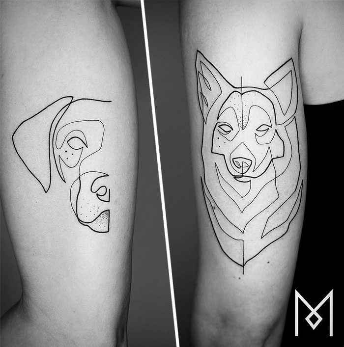 100 Incredible Tattoos Created Using A Single Continuous Line By Mo Ganji