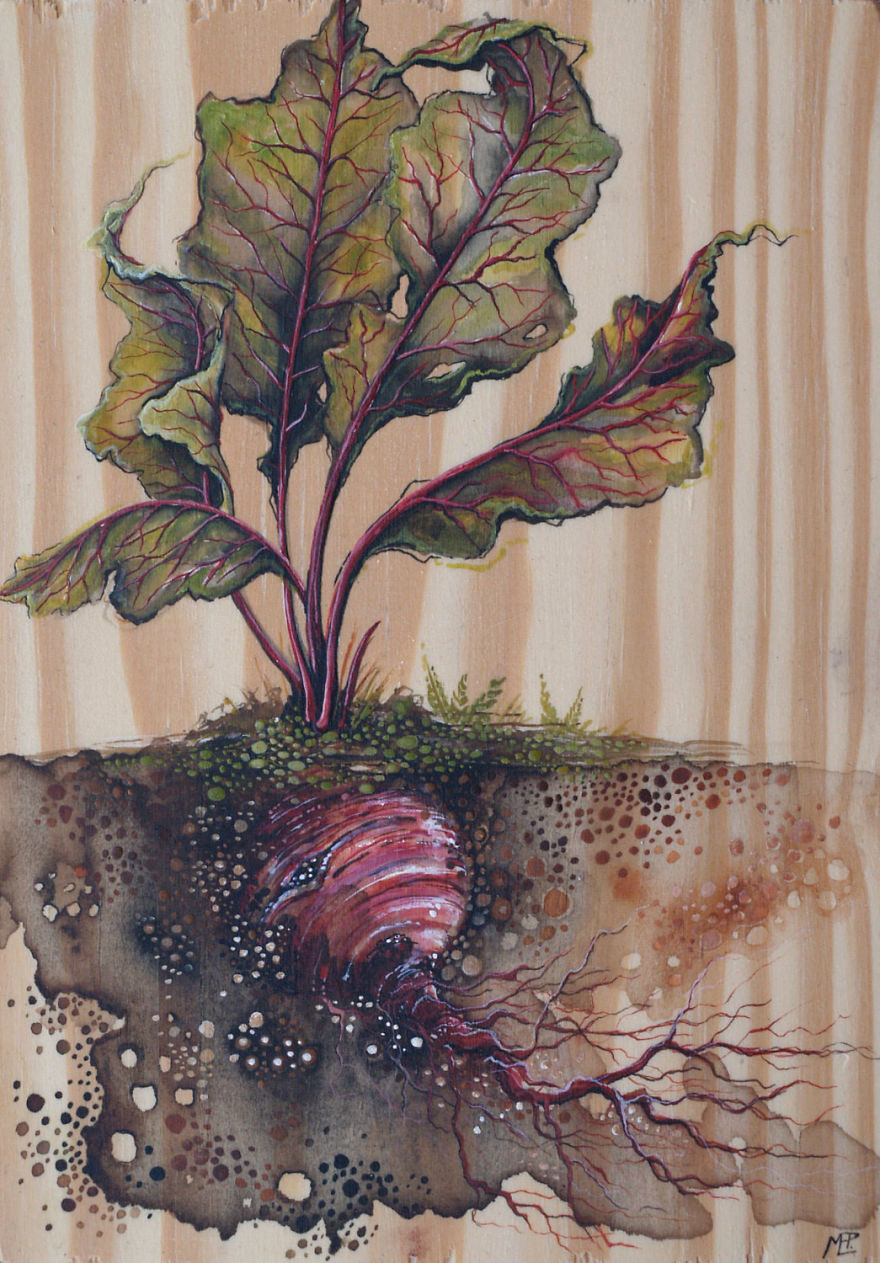 I Create Watercolor Paintings On Wood To Show My Love For Nature