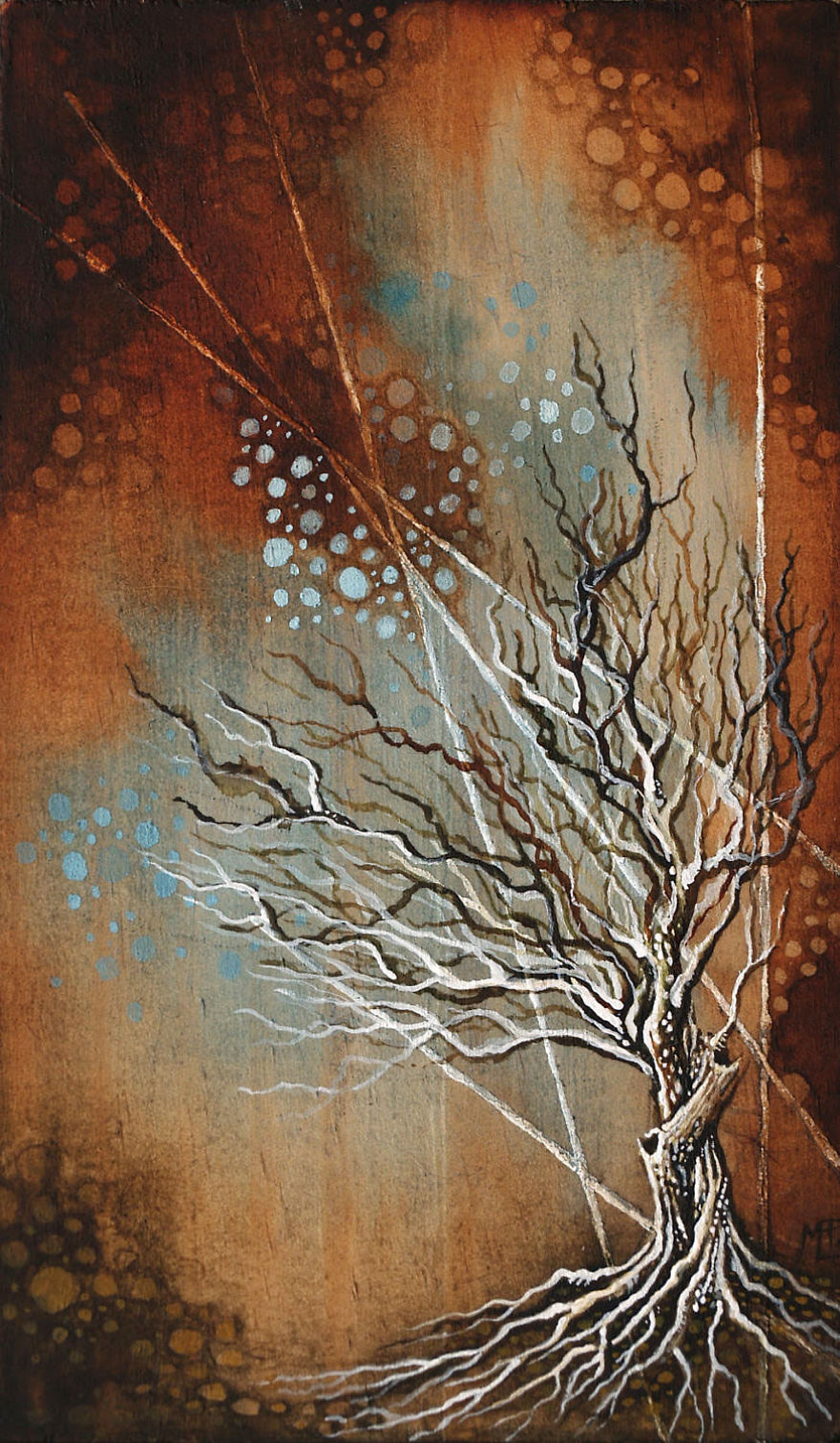 I Create Watercolor Paintings On Wood To Show My Love For Nature