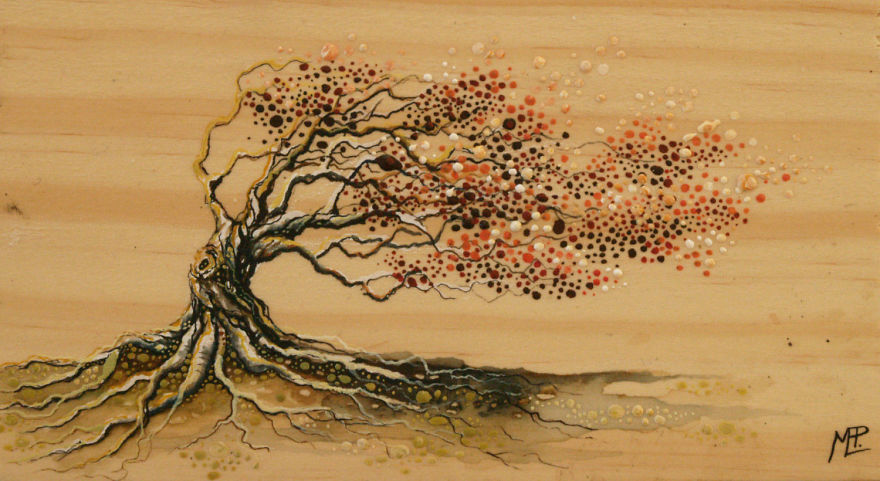 I Create Watercolor Paintings On Wood To Show My Love For Nature