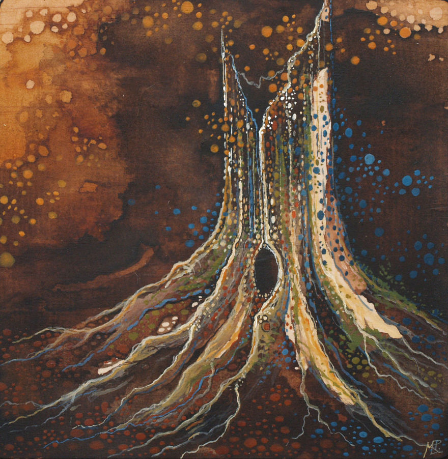 I Create Watercolor Paintings On Wood To Show My Love For Nature