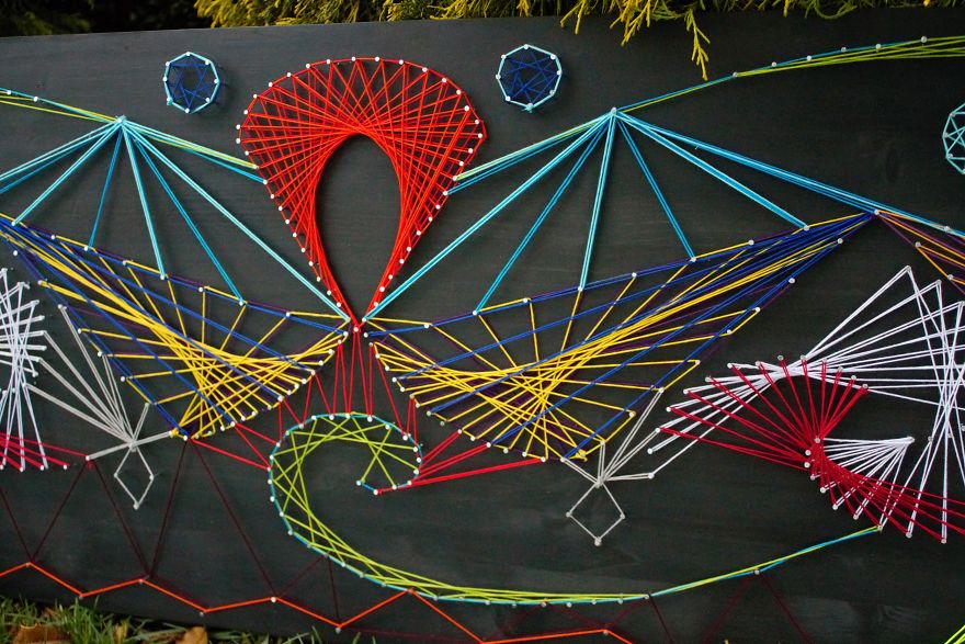 I Tried Abstract Geometrical String Art And The Result Is Slightly Hypnotic I Tried Abstract Geometrical String Art And The Result Is Slightly Hypnotic