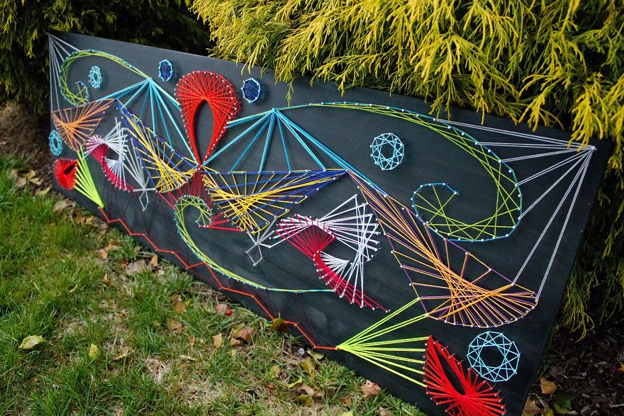 I Tried Abstract Geometrical String Art And The Result Is Slightly Hypnotic I Tried Abstract Geometrical String Art And The Result Is Slightly Hypnotic