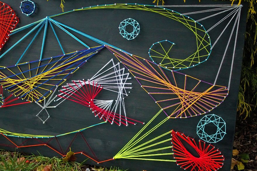 I Tried Abstract Geometrical String Art And The Result Is Slightly Hypnotic I Tried Abstract Geometrical String Art And The Result Is Slightly Hypnotic