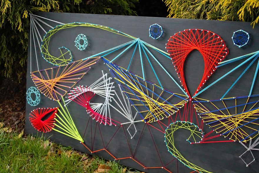 I Tried Abstract Geometrical String Art And The Result Is Slightly Hypnotic I Tried Abstract Geometrical String Art And The Result Is Slightly Hypnotic