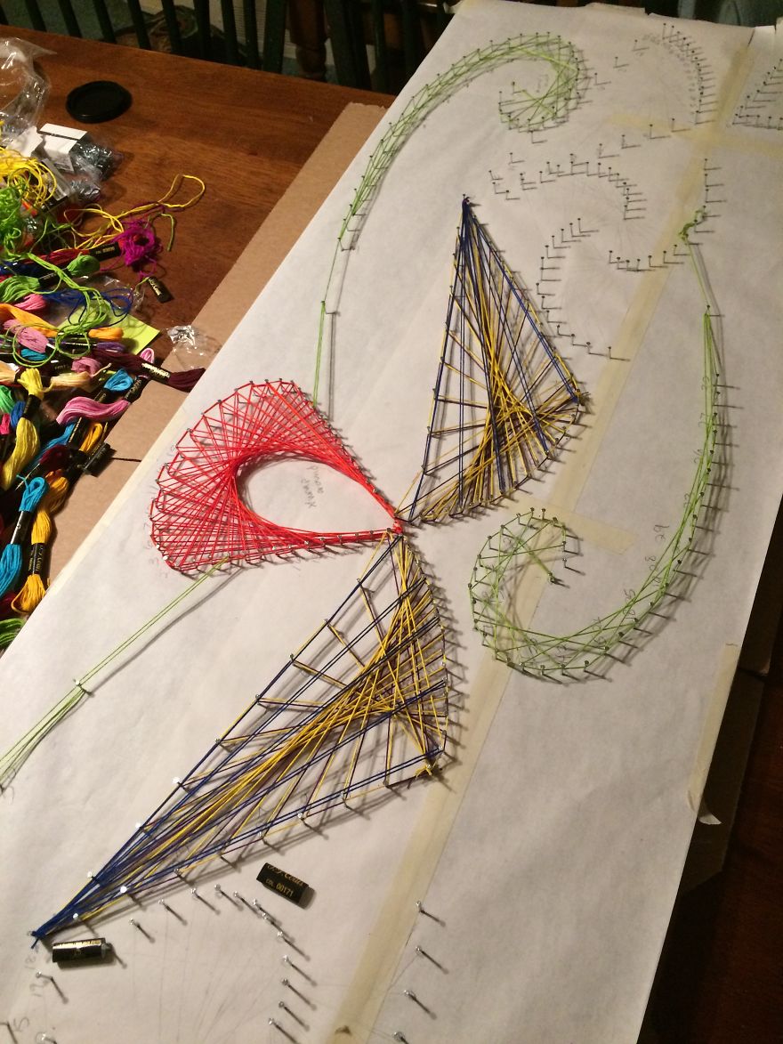 I Tried Abstract Geometrical String Art And The Result Is Slightly Hypnotic I Tried Abstract Geometrical String Art And The Result Is Slightly Hypnotic