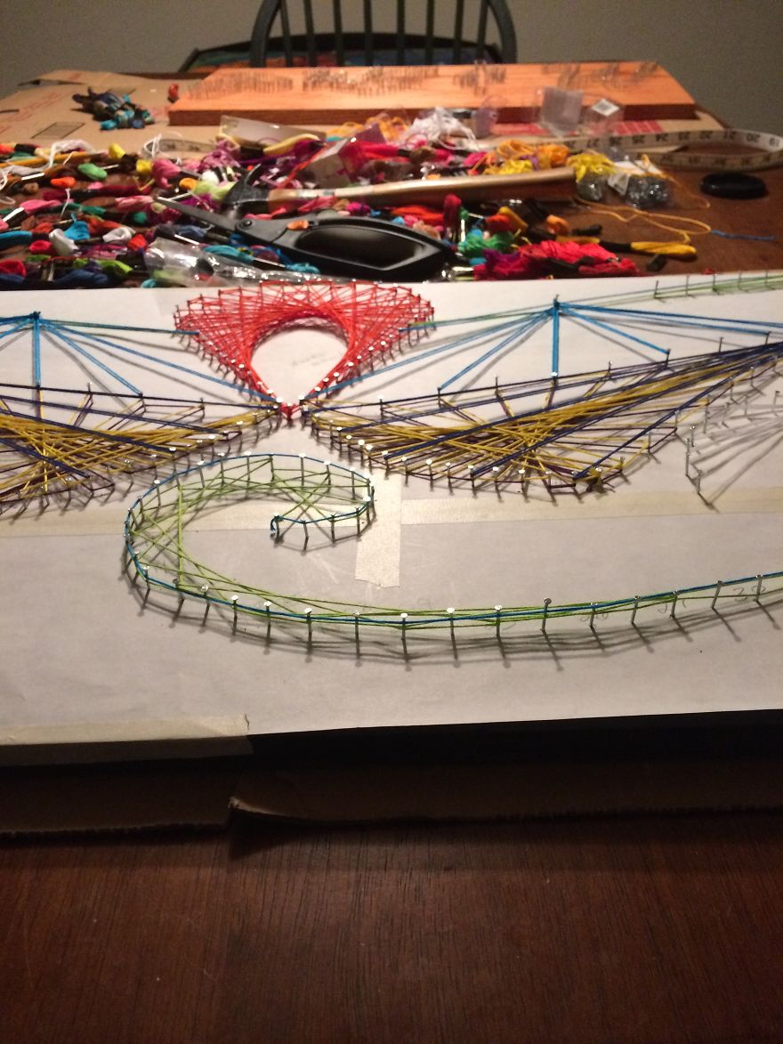 I Tried Abstract Geometrical String Art And The Result Is Slightly Hypnotic I Tried Abstract Geometrical String Art And The Result Is Slightly Hypnotic