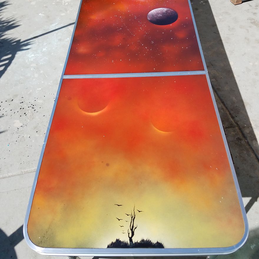 I Made This Custom Painted 8ft Beer Pong Table I Made This Custom Painted 8ft Beer Pong Table