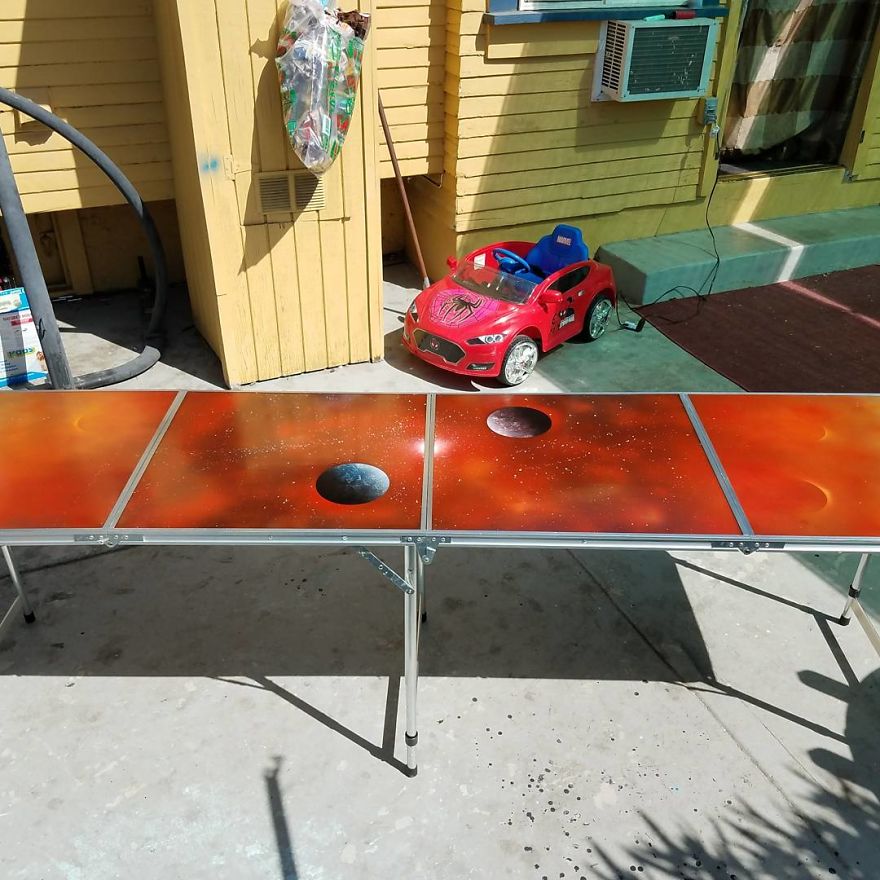 I Made This Custom Painted 8ft Beer Pong Table I Made This Custom Painted 8ft Beer Pong Table