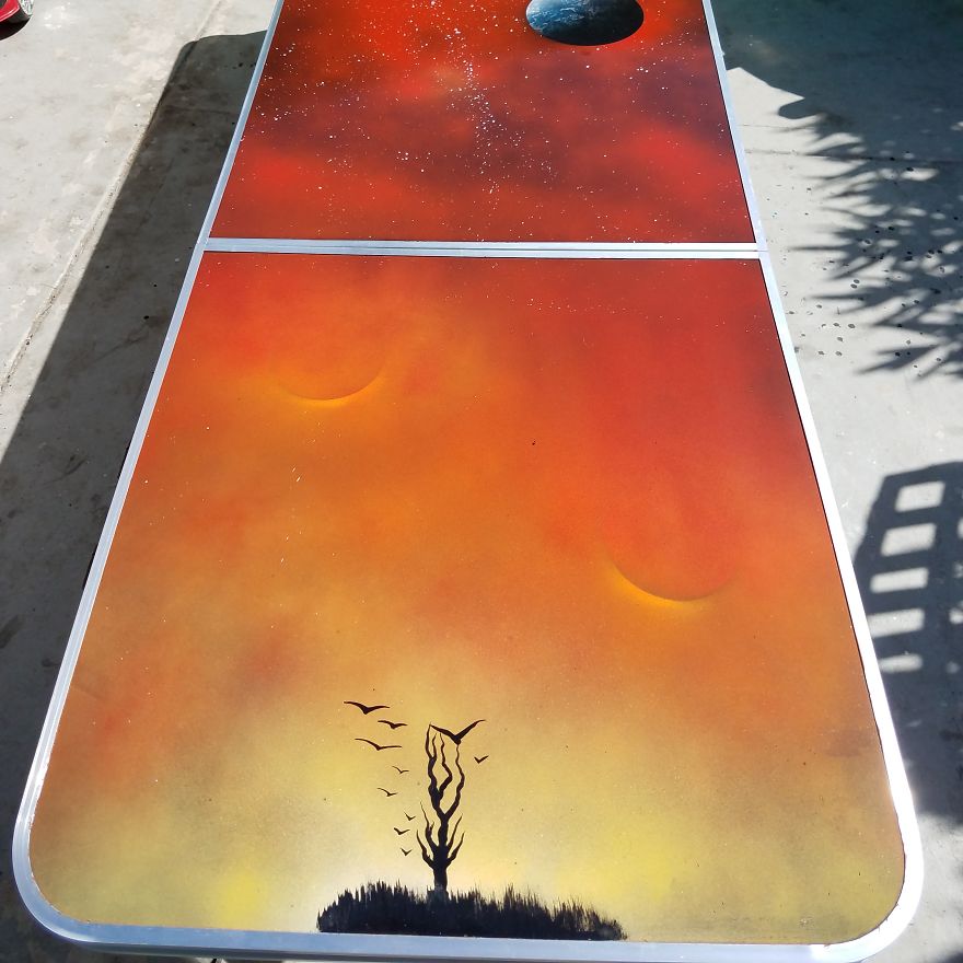I Made This Custom Painted 8ft Beer Pong Table I Made This Custom Painted 8ft Beer Pong Table