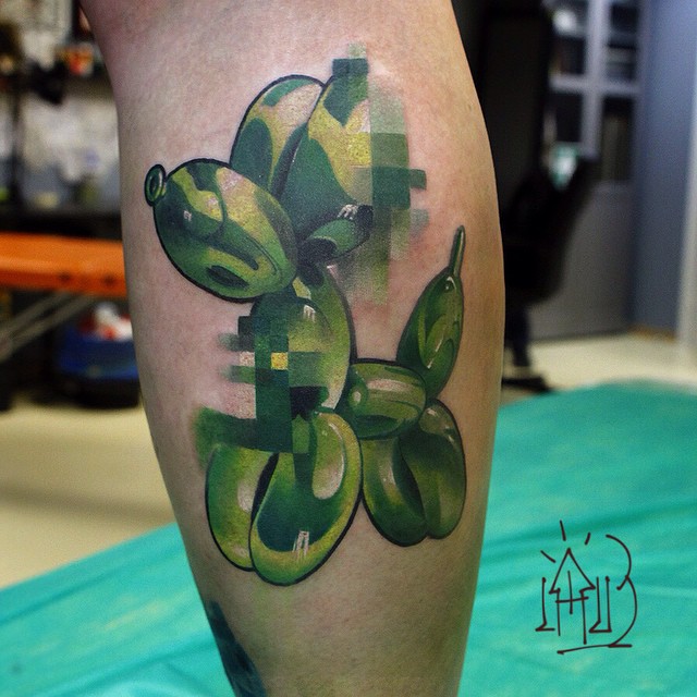 Animal Tattoos With Digital Pixel Glitches By Russian Artist